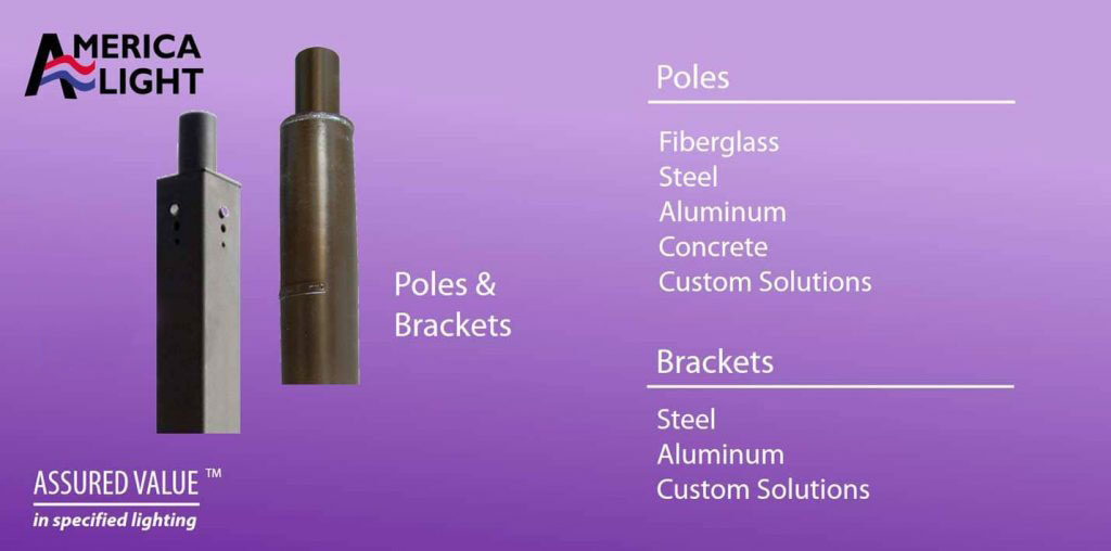 Light poles and brackets